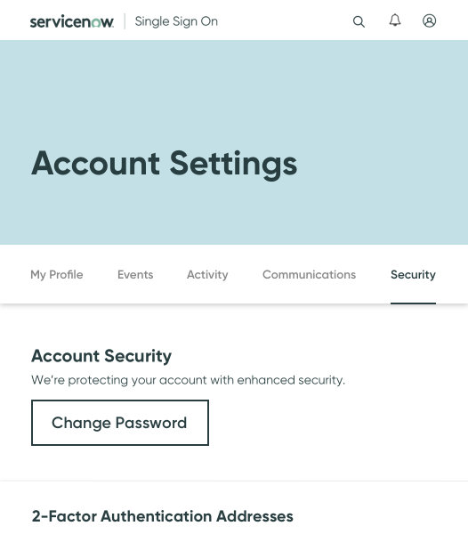 A mockup of the final design for the security tab