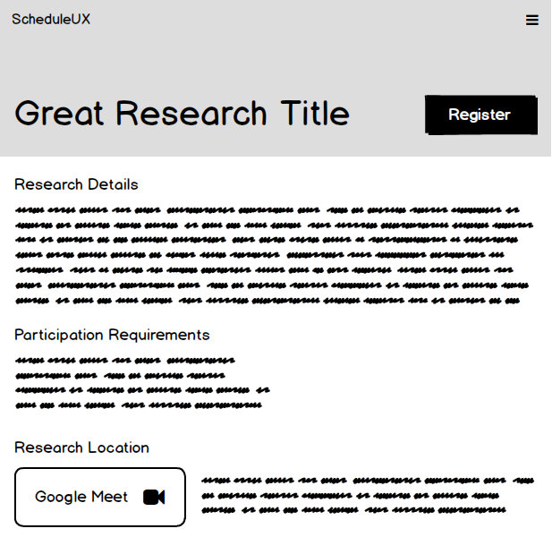 A wireframe of the desktop layout