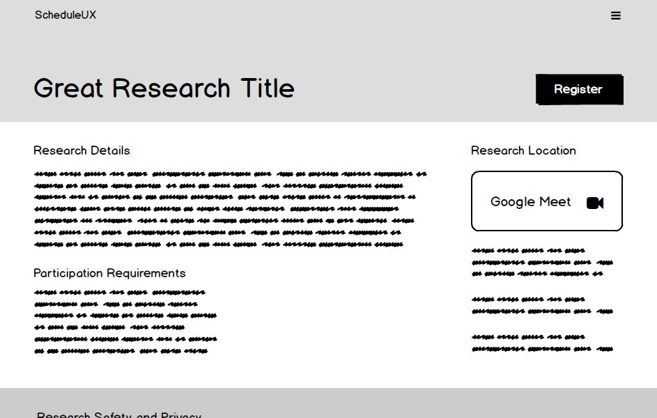 A wireframe of the wide-screen layout